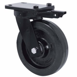 ALEX - RUEDA GIRATORIA.PLACA MEC.DIR(ANCHA)10HLBMD300A-HGB HIERRO-GOMA NEG.NATUR.BOL.