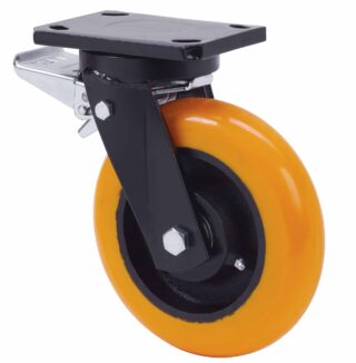 ALEX - RUEDA GIRATORIA.PLACA FRENO 10HLBFD200-HUAB HIERRO-POLIUR.NARANJA BOLAS BALONA