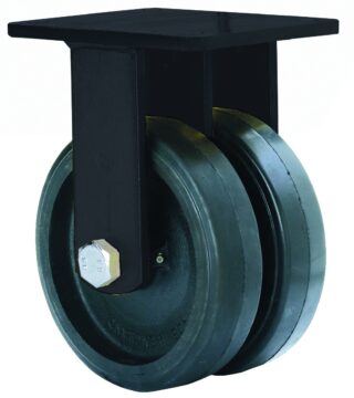 ALEX - RUEDA FIJA 17HLG250-HGB HIERRO-GOMA NEGRA NATURAL(DOBLE) EJE BOLAS