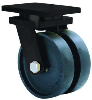 ALEX - RUEDA GIRATORIA.PLACA 10HLG250-CIB HIERRO FUNDIDO(DOBLE) EJE BOLAS