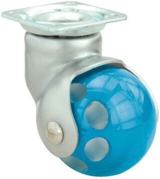 ALEX - RUEDA GIRATORIA.PLACA CROMADA SATINADA 10BLS50 POLIPROPILENO AZUL EJE LISO