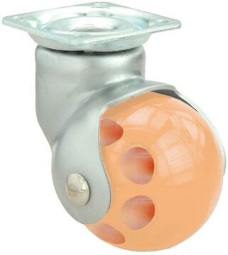 ALEX - RUEDA GIRATORIA.PLACA CROMADA SATINADA 10BLS50 POLIPROPILENO NARANJA EJE LISO