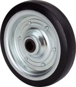 ALEX - RUEDA CN300-25-72 NUCLEO METALICO Y BANDA GOMA NEGRA EJE LISO