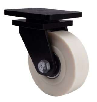 ALEX - RUEDA GIRATORIA.PLACA 10HLR200-NFB NYLON FUNDIDO EJE BOLAS