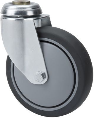 ALEX - RUEDA GIRATORIA.AGUJERO M12 20M100CP-PGAN POLIAMIX-GOMA GRIS EJE LISO