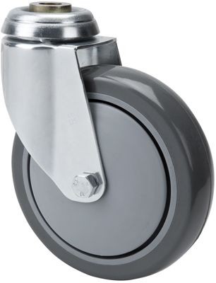 ALEX - RUEDA GIRATORIA.AGUJERO M12 20M125CP-PUISB POLIP.-POLIUR.GRIS EJE BOLAS