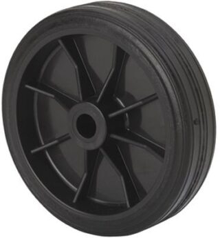 ALEX - RUEDA PI125-15-44 NUCLEO POLIAMIX Y BANDA GOMA NEGRA EJE LISO