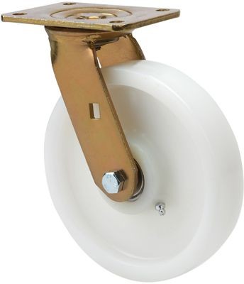 ALEX - RUEDA GIRATORIA.PLACA 10SL125-FT NYLON BLANCO EXTRAFUERTE EJE LISO