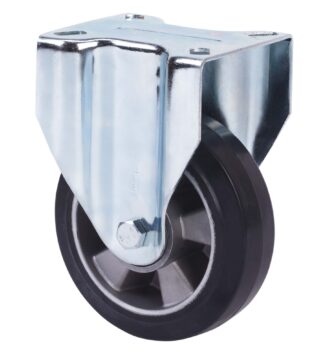 ALEX - RUEDA FIJA 17TV100-DEB ALUMINIO-GOMA NEGRA ELASTICA EJE BOLAS