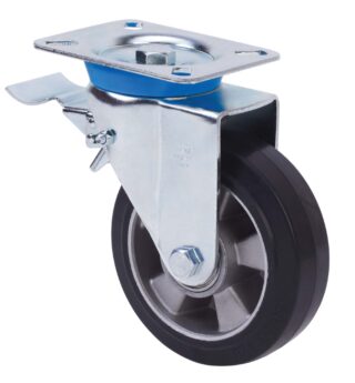 ALEX - RUEDA GIRATORIA.PLACA FRENO 10TVFD100-DEB ALUMINIO-GOMA NEGRA ELASTICA BOLAS