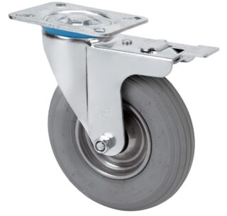 ALEX - RUEDA GIRATORIA.PLACA FRENO 10ZVFD200-RILR METALICO-NEUMATICA GRIS RODILLOS