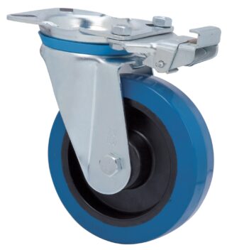 ALEX - RUEDA GIRATORIA.PLACA MEC.DIR.10ZVMD200-PGMR POLIAMIX-GOMA AZUL EJE RODILLOS