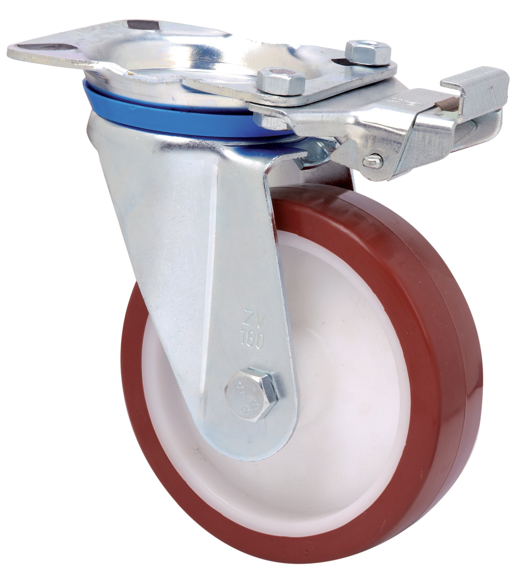 ALEX - RUEDA GIRATORIA.PLACA MEC.DIR.10ZVMD150-POL POLIAMIX BLANCO-POLIUR.MARRON LISO