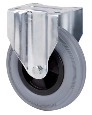 ALEX - RUEDA FIJA 17ZV200-PSN POLIAMIX-GOMA GRIS EJE LISO