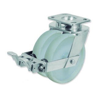 GAYNER - Rotante doble girt  d.125 Nylon con freno QDPG6 125 NYB6-FS