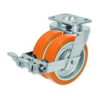 GAYNER - Rotante doble girt d.200 Poliuretano con freno QDPG6 200 HPB6-FS