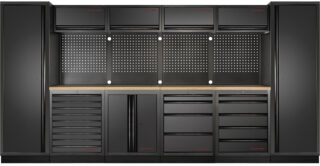 KRAFTWERK - MOBILIO-EX BLK Mueble modular 6 elementos Encimera Haya