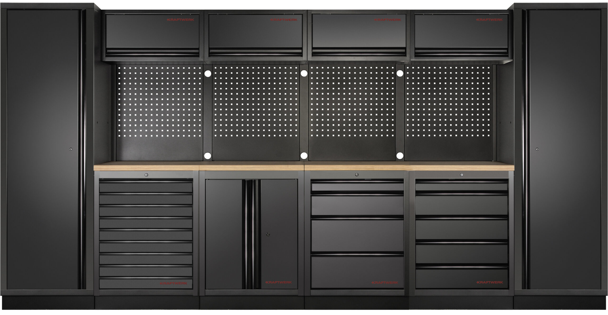 KRAFTWERK - MOBILIO-EX BLK Mueble modular 6 elementos Encimera Haya