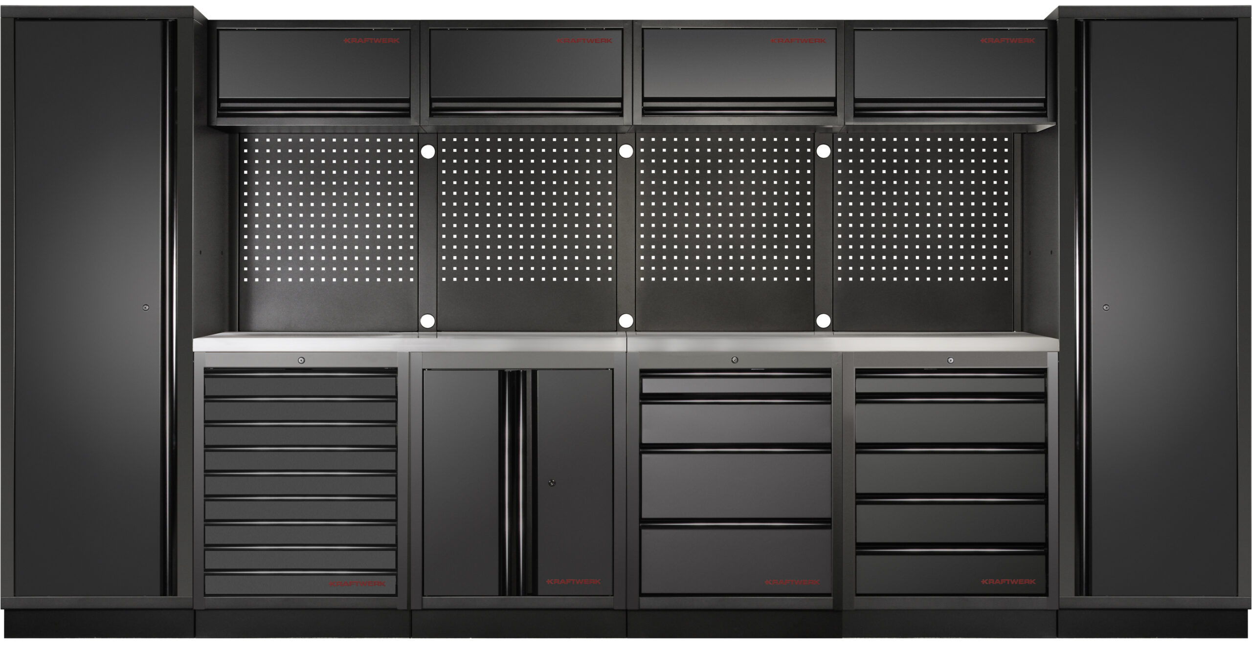 KRAFTWERK - MOBILIO BLK Mueble modular 6 elementos, Encimera Acero inoxidable