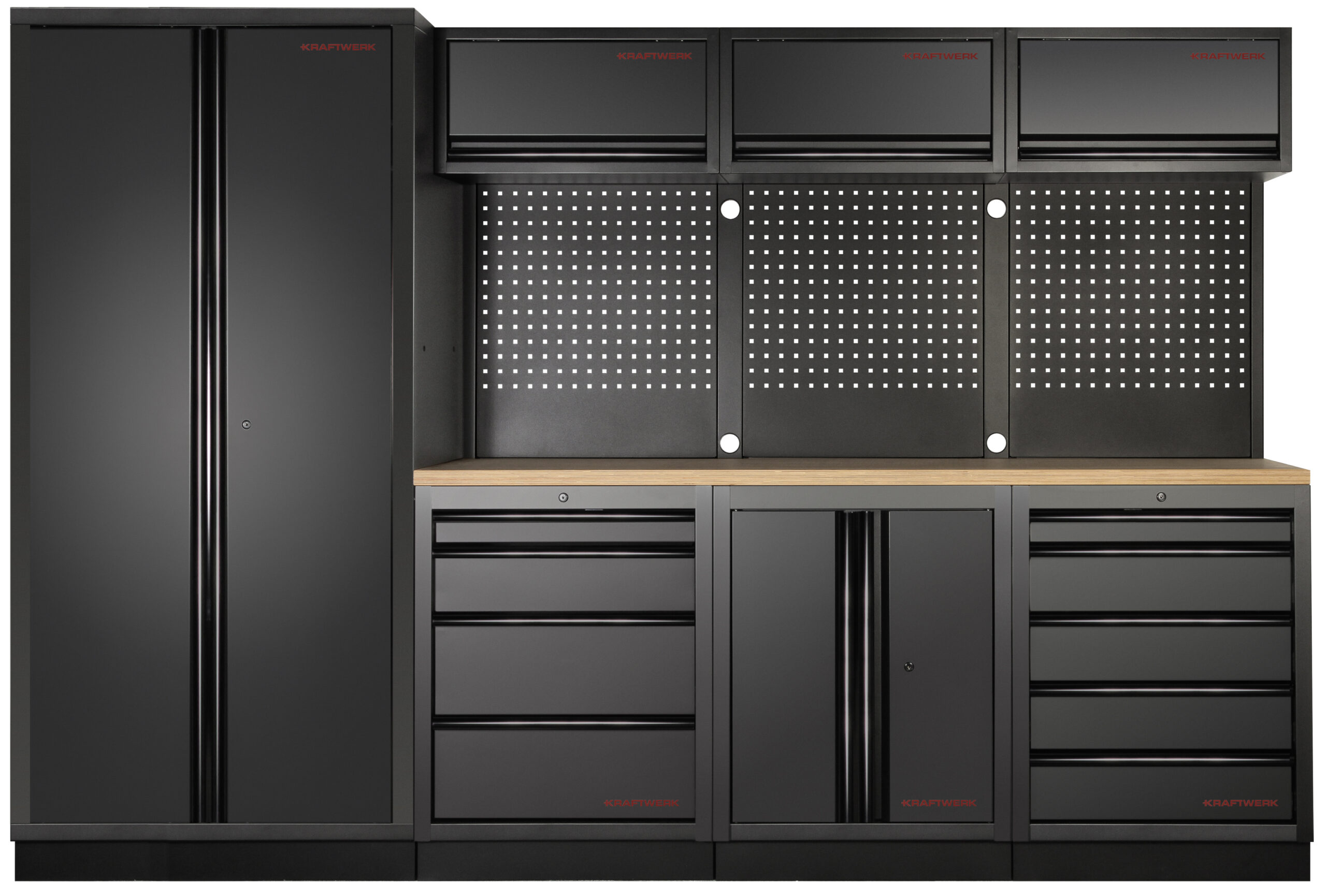 KRAFTWERK - MOBILIO-EX BLK Mueble modular 4 elementos, 2 Puertas, Encimera Haya