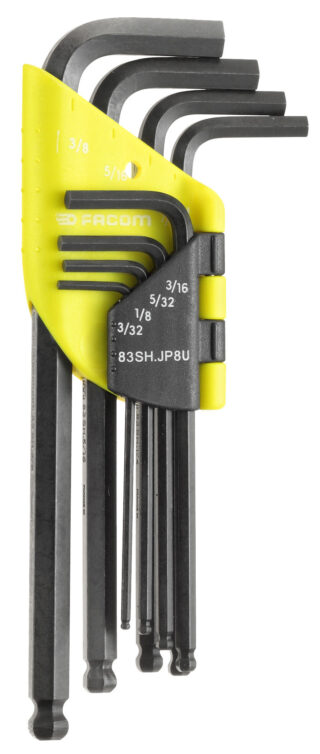 FACOM - FACOM 9 LLAVES MACHO ACODADAS ESTUCHE FLUO