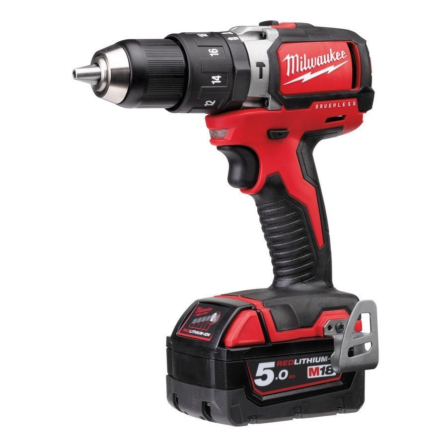 MILWAUKEE - MILWAUKEE Taladro percutor M18 Brushless SIN ESCOBILLAS 18v, 60Nm, 0-450/0-1800rpm, Red Lithium 5,0Ah - Imagen 2