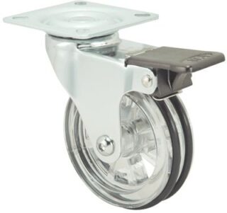 ALEX - RUEDA GIRATORIA.PLACA FRENO PULIDA 10RDFN75 ACRILICO TRANSP.-POLIUR.NEGRO LISO