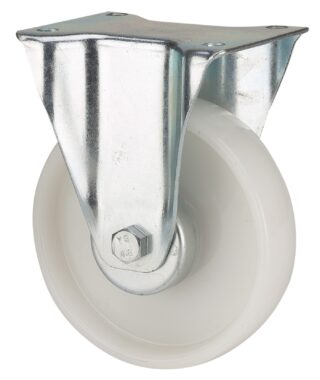 ALEX - RUEDA FIJA 130.1-200-2 CP POLIAMIX BLANCO EJE LISO