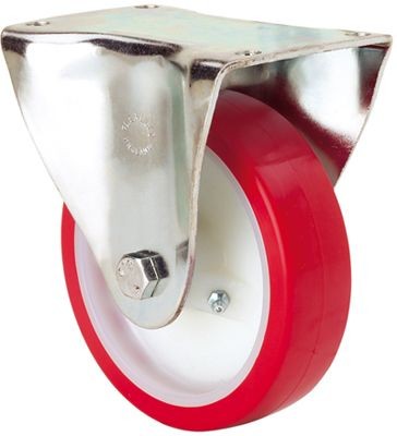 ALEX - RUEDA FIJA 17-61-125-PO NYLON BLANCO-POLIUR.ROJO EJE LISO