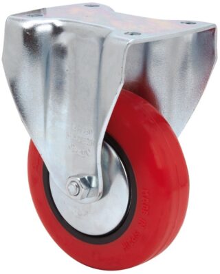 ALEX - RUEDA FIJA 17BH100CP-PPI POLIAMIX-POLIUR.ROJO EJE LISO