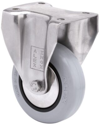ALEX - RUEDA FIJA INOX.17BHI60CP-PGIA POLIAMIX-GOMA GRIS EJE LISO
