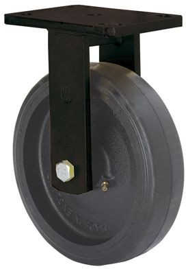 ALEX - RUEDA FIJA 17HLB125-HGB HIERRO-GOMA NEGRA NATURAL EJE BOLAS