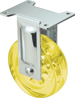 ALEX - RUEDA FIJA CROMADA PULIDA 17MDC75 POLIUR.AMARILLO EJE LISO