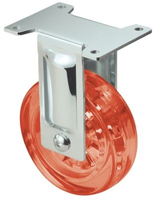 ALEX - RUEDA FIJA CROMADA PULIDA 17MDC75 POLIUR.ROJO EJE LISO