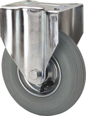 ALEX - RUEDA FIJA 17ZV200-RILR METALICO-NEUMATICA GRIS EJE RODILLOS