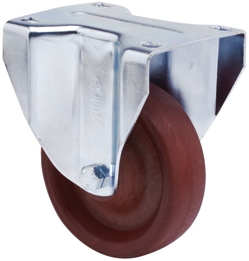 ALEX - RUEDA FIJA 17ZVL100-TD RESINA MARRON EJE LISO