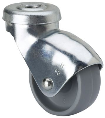 ALEX - RUEDA GIRATORIA.AGUJERO M6 21HSR25-BP PLASTICO GRIS EJE LISO