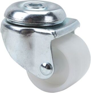 ALEX - RUEDA GIRATORIA.AGUJERO M10 21IBS40-KP POLIAMIX BLANCO EJE LISO