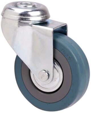 ALEX - RUEDA GIRATORIA.AGUJERO M10 310-125-4 CP POLIAMIX-GOMA GRIS EJE LISO