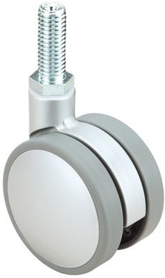 ALEX - RUEDA GIRATORIA.ESPIGA ROSCADA M10x25 50DKP75 NYLON-PLATEADA