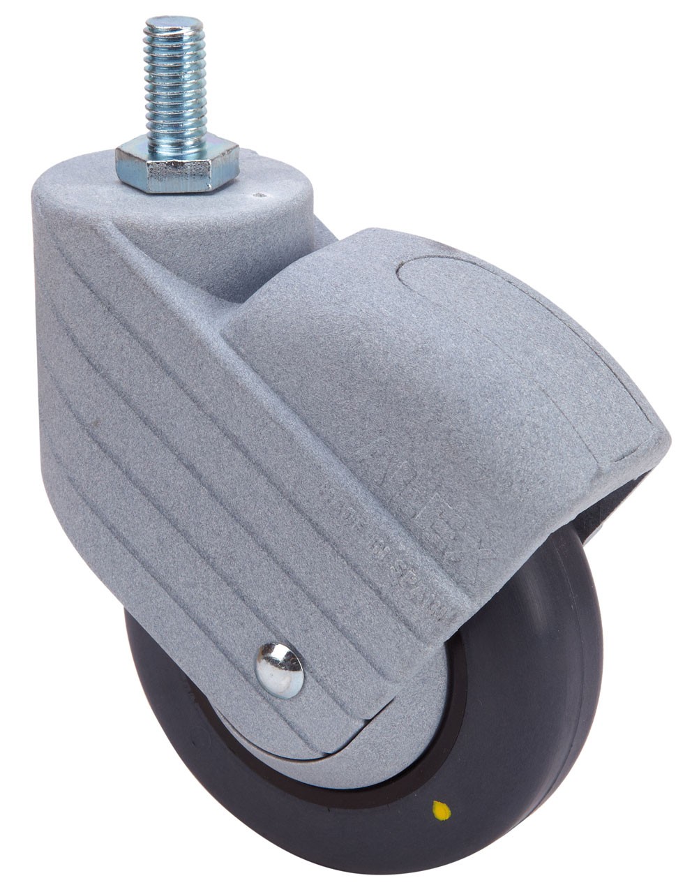 ALEX - RUEDA GIRATORIA.ESP.ROSC.M10x20 50HPC80CP-PGIC POLIAMIX-GOMA GRIS ANTIEST.LISO