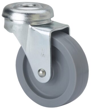 ALEX - RUEDA GIRATORIA.AGUJERO M10 21BR50-BP PLASTICO GRIS EJE LISO