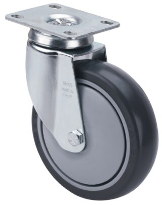 ALEX - RUEDA GIRATORIA.PLACA 10BHA125CP-PGAISB GOMA GRIS EJE BOLAS