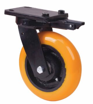 ALEX - RUEDA GIRATORIA.PLACA MEC.DIR.10HLBMD200-HUAB HIERRO-POLIUR.NARAN.BOLAS BALONA