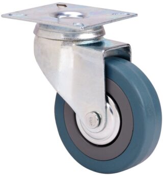 ALEX - RUEDA GIRATORIA.PLACA 310-125-1 CP POLIAMIX-GOMA GRIS EJE LISO