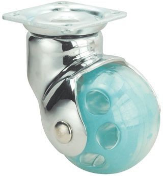 ALEX - RUEDA GIRATORIA.PLACA CROMADA PULIDA 10BLC50 POLIPROPILENO VERDE EJE LISO