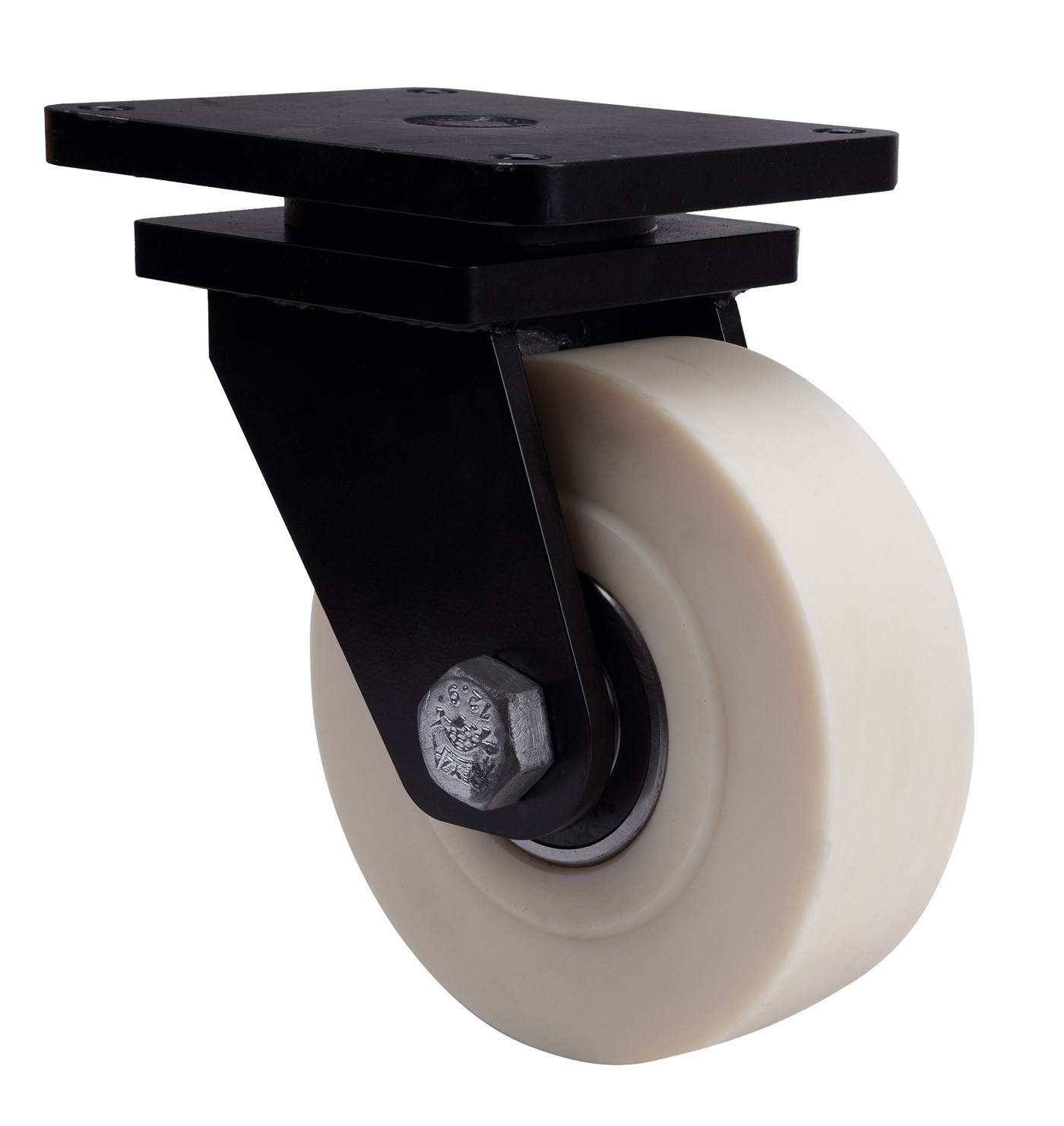 ALEX - RUEDA GIRATORIA.PLACA 10HLR200-NFB NYLON FUNDIDO EJE BOLAS