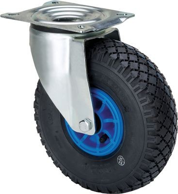 ALEX - RUEDA GIRATORIA.PLACA 10WL260-RIP POLIAMIX AZUL-NEUMATICA EJE LISO