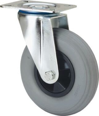 ALEX - RUEDA GIRATORIA.PLACA 10ZV200-EPR POLIP.-IMPINCHABLE GRIS EJE RODILLOS