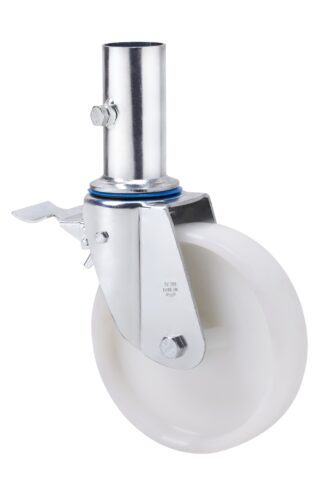 ALEX - RUEDA GIRATORIA.ANDAMIO FRENO 12TVAFD200-TN NYLON BLANCO EJE LISO
